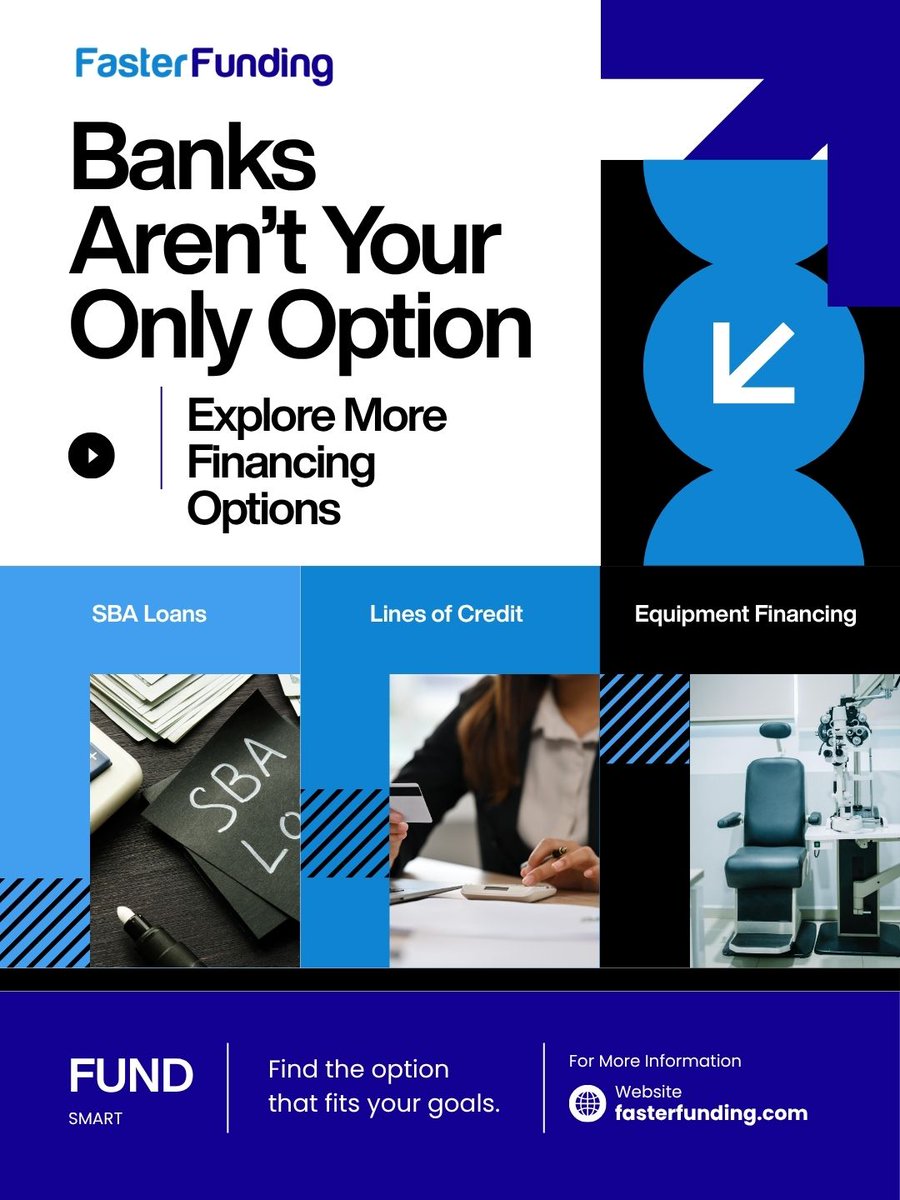 Faster_Funding's tweet photo. The right financing can help your business grow, and your bank isn't your only option.  

Explore funding solutions tailored to your business at https://t.co/CPB9BJA0dD 

#BusinessFunding #EquipmentFinancing #SBALoan https://t.co/cuEHuzbjoA