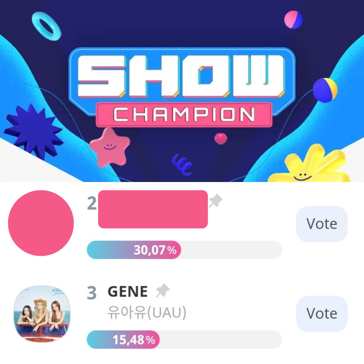 deukae7voting's tweet photo. [🚨] SHOW CHAMPION PRE-VOTING LAST 14 HOURS

InSomnias, all that's left now is to win the voting by a huge gap. We don't have a second chance, so let's give it everything we've got until the very last second! 

What needs to happen for UAU's first win:

● We need to secure 60–65% of the votes.
● We need to hope our digital score reaches 1,700+.
● And we need to hope our opponent scores no more than 800 in broadcast.

Hopefully everything goes in UAU's favor. Thank you all so much for your hard work and support. Let's see this through together! 🤍

⏰ Pre-voting ends on July 6 at 3:00 PM KST