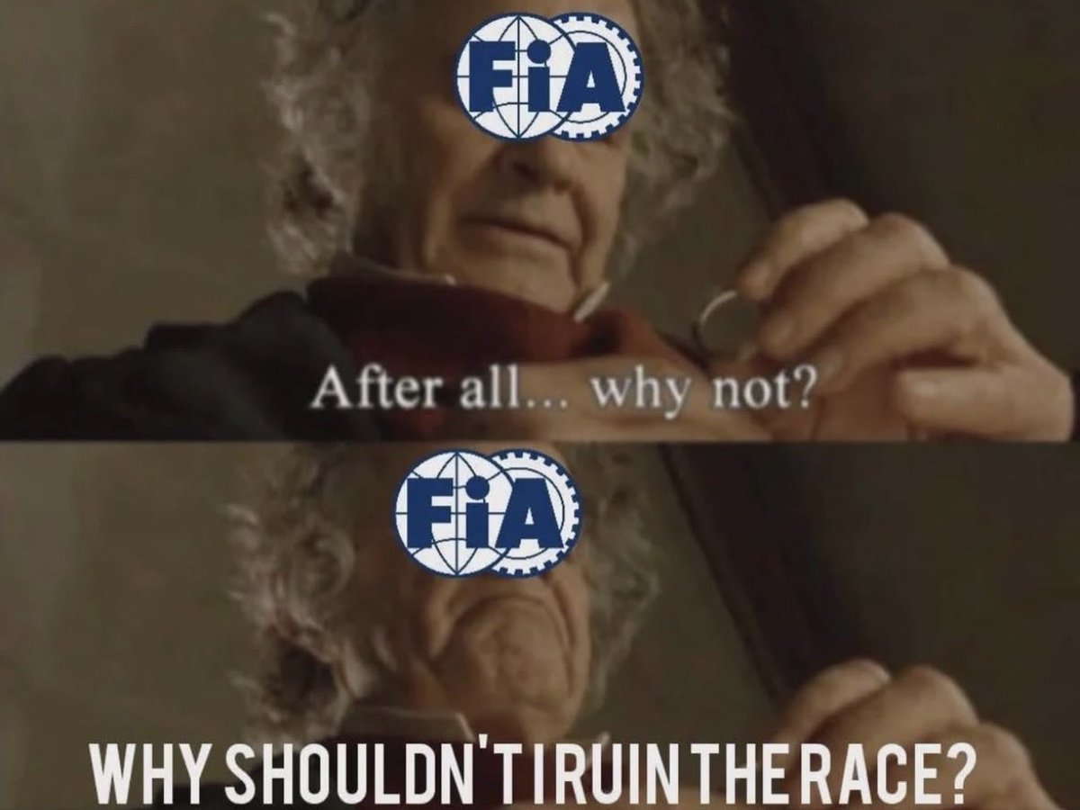 F1_IND1's tweet photo. Everyone: Looking forward to great ending
FIA: Hold my beer.

@MattP1Tommy  #britishgp 
#p1 @MattP1Gallagher https://t.co/KyfboCOFVs