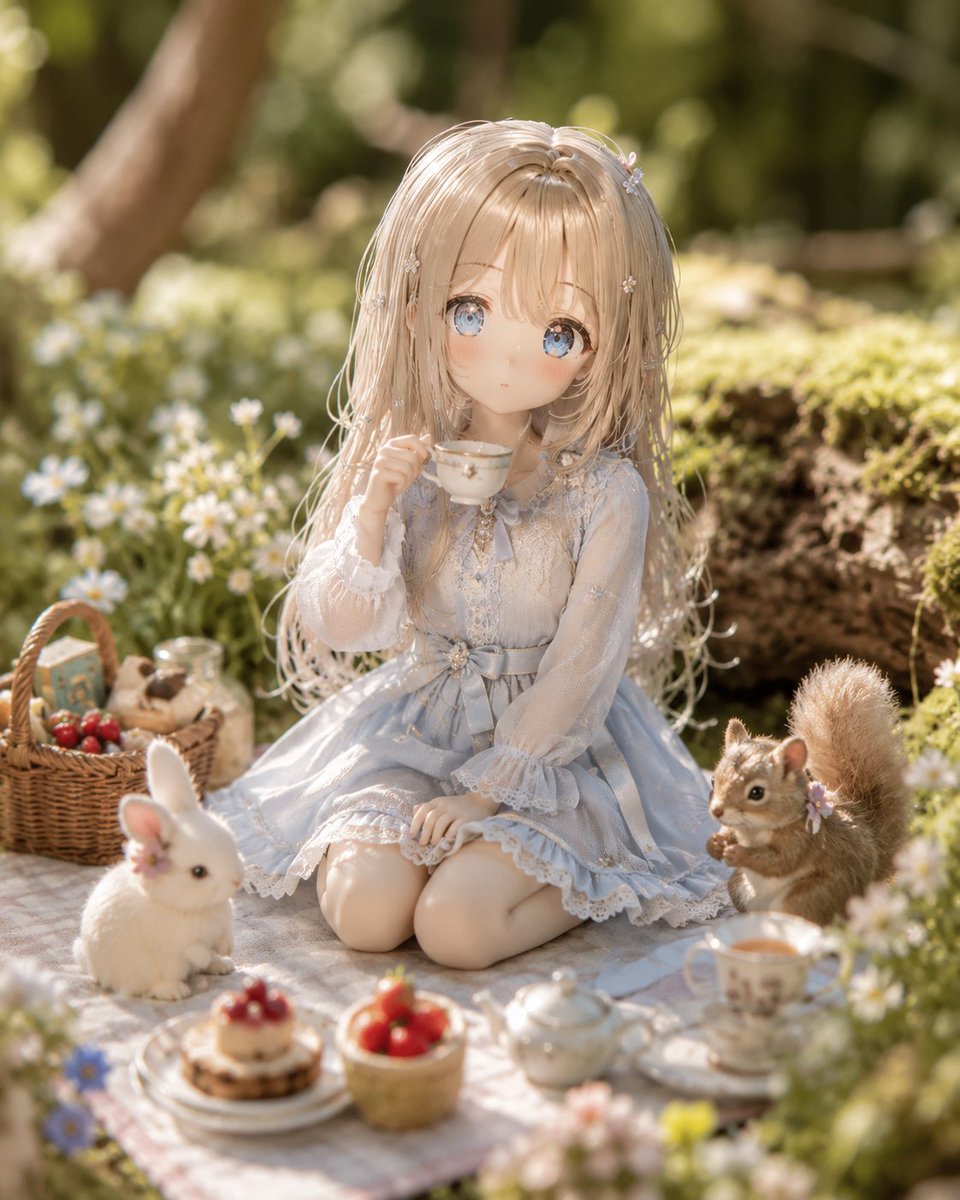 Miniature Forest Tea Party Doll