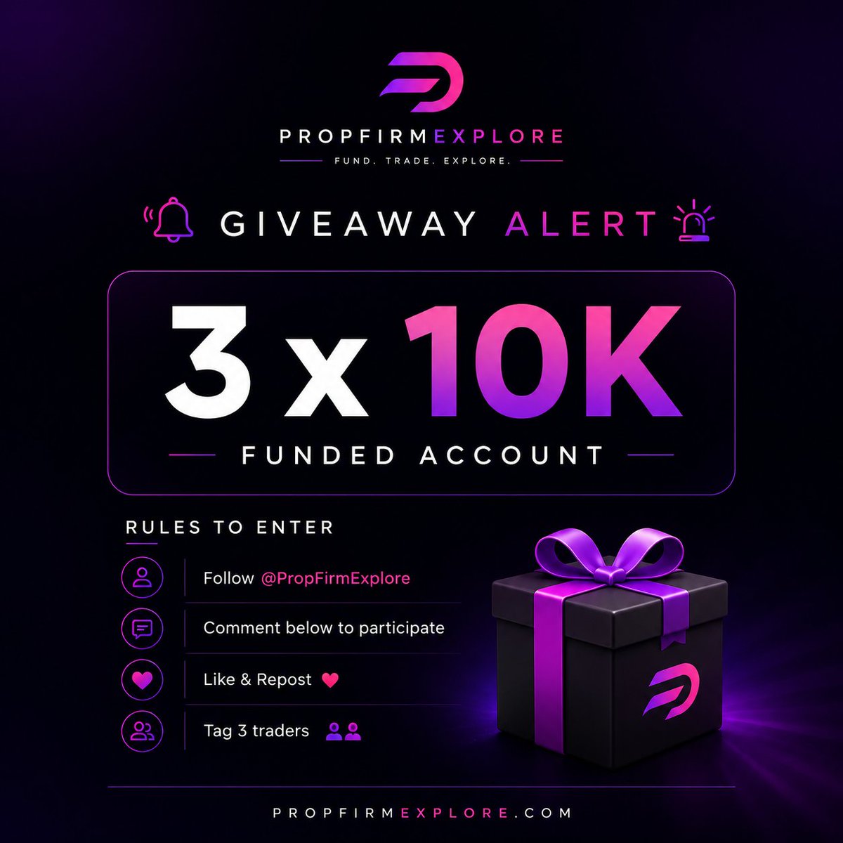 PropFirmExplore's tweet photo. Don't Miss

New Launch Giveaway

3X10K accounts

@PropFirmExplore https://t.co/qR4M4aMJJB