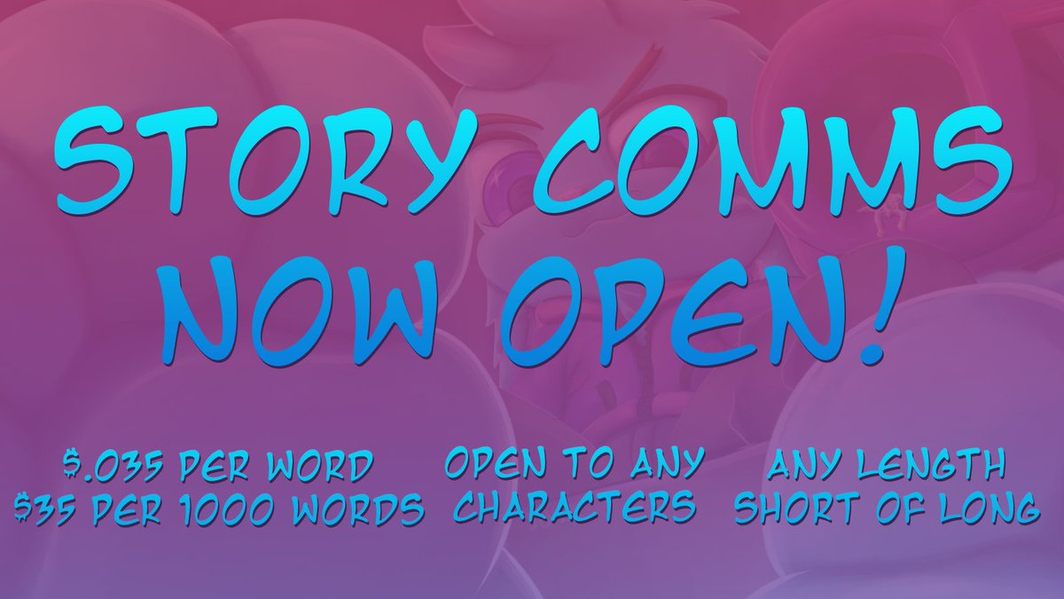 ExtraFuzzySokz's tweet photo. Are you in the mood for a fun story? Got some evil ideas you want me to write? Now is the time!

The form will stay open for 1 week (until Monday 7/13)

To get a comm: https://t.co/NdDB0xWmcp https://t.co/l9qzswSVIn