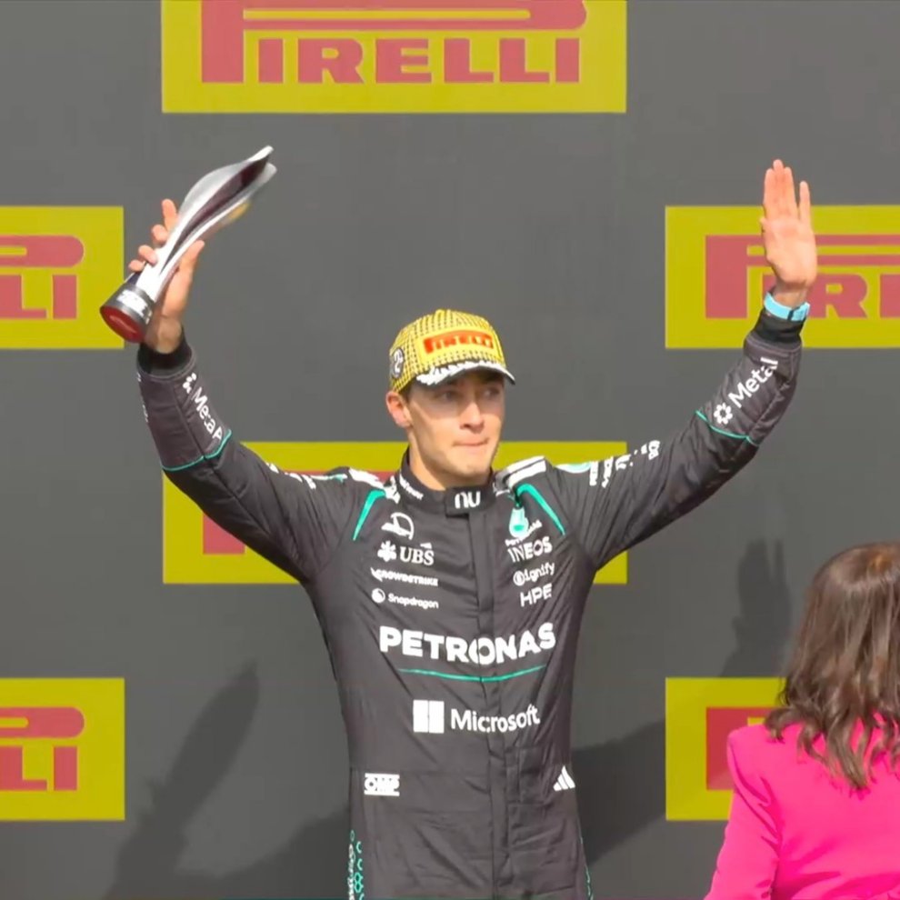 MercedesAMGPCF1's tweet photo. First home podium 🌟🥈

So proud of him! https://t.co/ig4WATBbcc