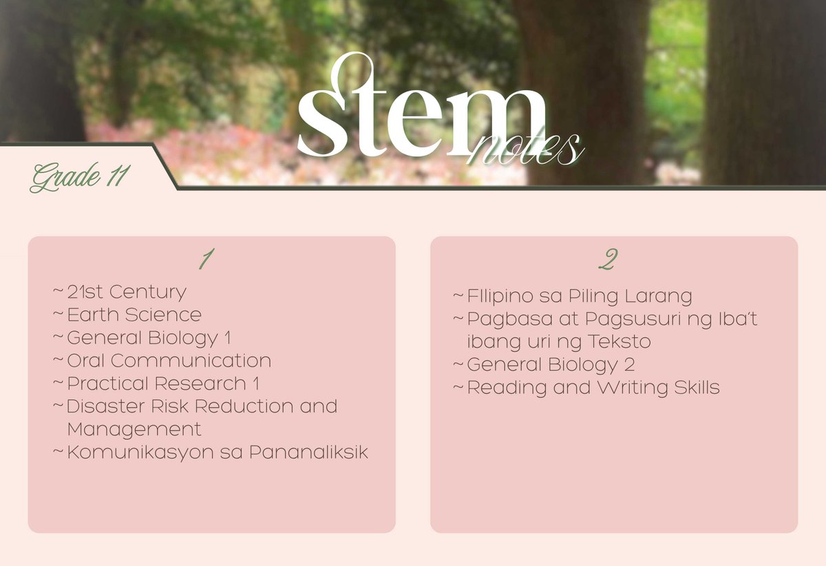 ylevishy's tweet photo. Hi to all incoming STEM 11&12 students!
- selling my notes/ reviewers
Why buy from me???!
- with high honors from g11 - g12
- very practical and neat notes
- Easy access! DM me for complete info!!
#STEM #studytwtph #shs #notes #bts #usad #studytwt https://t.co/iArAeQvFHP
