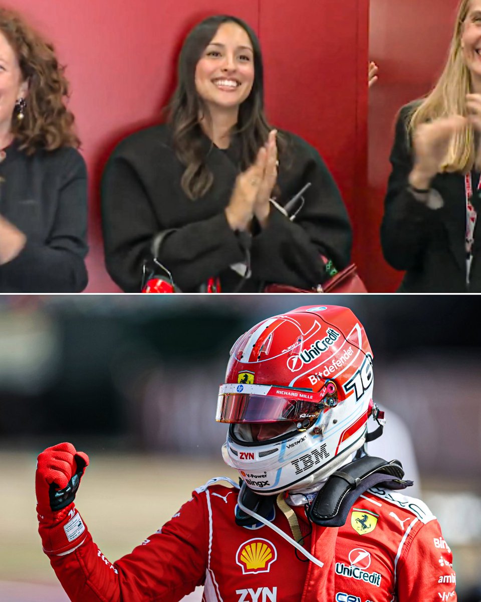 ESPNF1's tweet photo. Alexandra's reaction to Charles' win 🥰 https://t.co/6I5F61DqPC