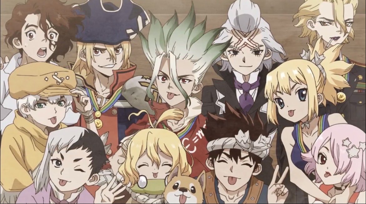 hyperbolezz's tweet photo. theyre all so precious😭😭💜💜 #drstone #drstonesciencefuture #drstoneending https://t.co/rjG1xPVEta