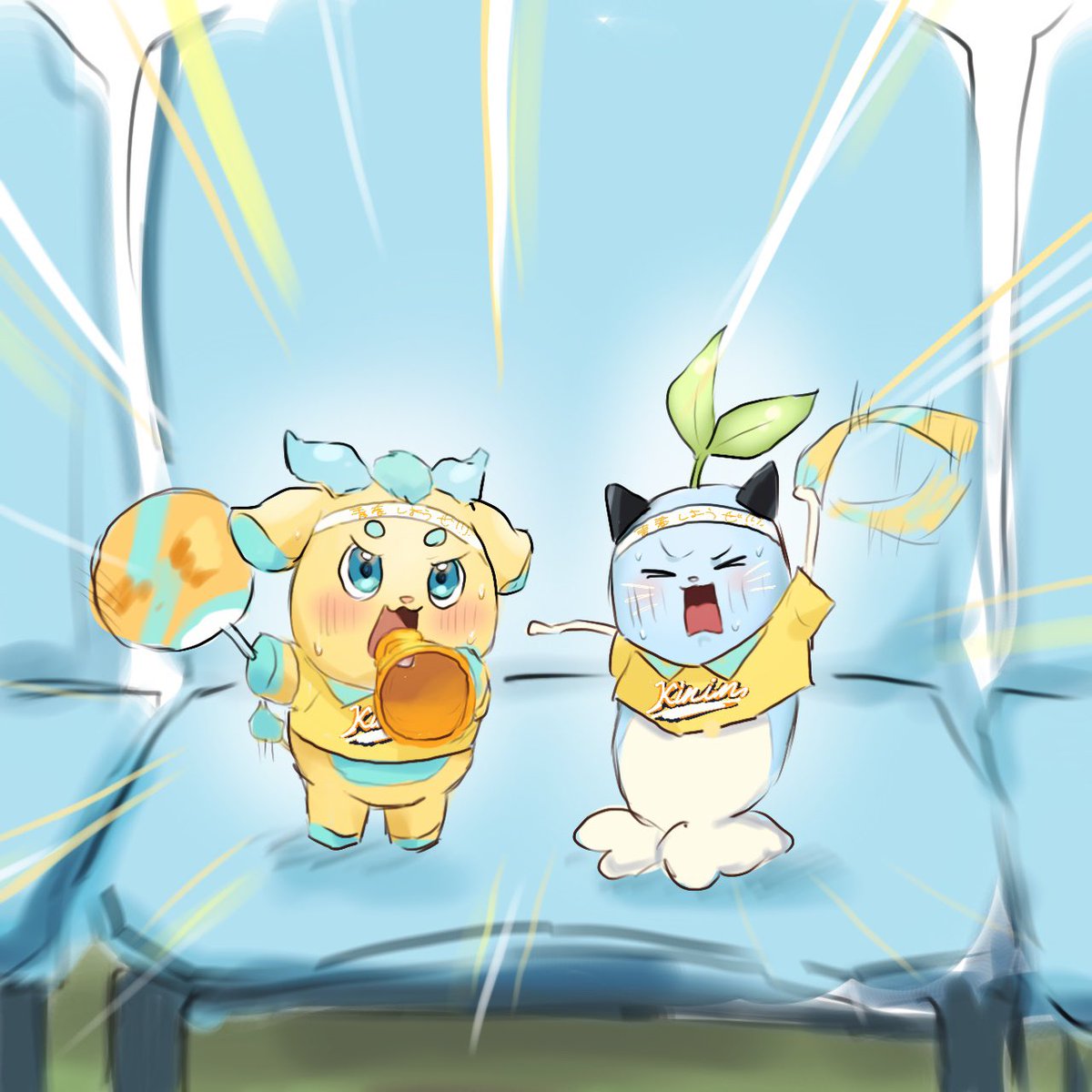 rut_00's tweet photo. 去年に引き続き一緒に応援しているかも🦒🌱😺 https://t.co/iXws2VLOUW