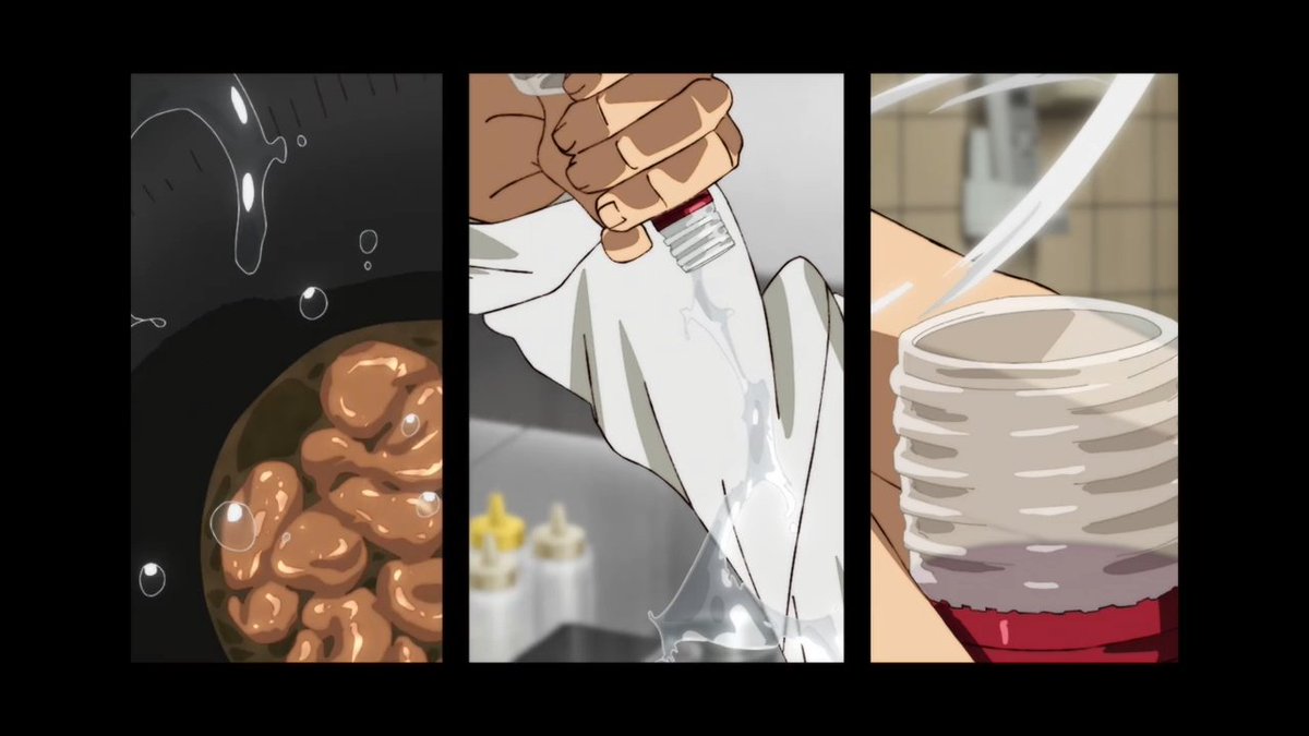 Baleygr086's tweet photo. Unexpectedly fun debut from Iron Wok Jan! Incredibly chic paneling and lively animation for the cooking portions gives it an oomph you don't often see. Above all, was pleasantly surprised at that fourth wall break. It's basically a self promotion for no reason. https://t.co/VIUQ1N5EAB
