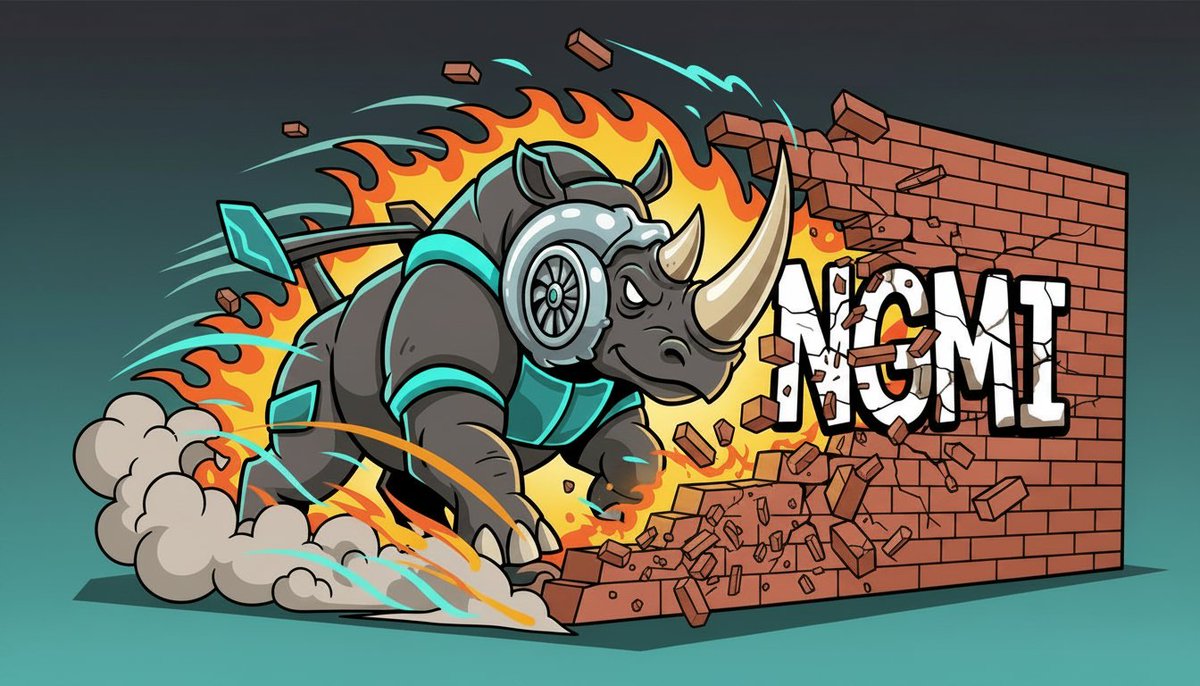 TurboRhinoCoin's tweet photo. No VCs. No promises. Just:

Fair launch
Liquidity locked
100% meme, 0% cringe
Community > buzzwords
If DOGE had wheels and PEPE had horns, you’d get $TRHINO. Charge with us or get left in the dust.
Comment “CHARGE” if you’re early. Repost to join the herd. https://t.co/JeziYfcZTA