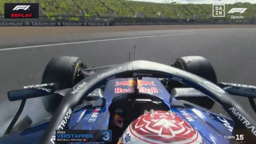 wumsports's tweet photo. Uno que no estaba contento era "Du Du Duu" #MaxVerstappen, que a pesar de andar "bien" en el finde termina besando la pared y provocando el Safety Car que todo el top 5 quería que pasará. DNF para #MaxVerstappen Du Du Duu #F1 #F1Chat https://t.co/wxZ1LXSIh9