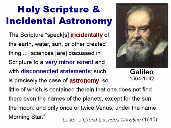 deniscreation's tweet photo. His 'Letter to the Grand Duchess Christina' (1615), Galileo puts Scripture &amp; science in perspective. Astronomy is INCIDENTAL. Revealing scientific facts about the sun, moon, or stars is not purpose of the Word of God. https://t.co/sMfwgNmVuw