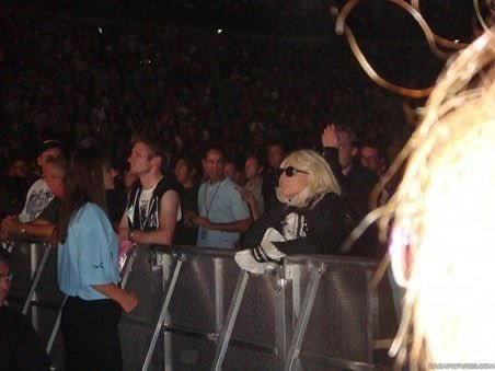 AMENARTPOP's tweet photo. 17 years ago, lady gaga attends madonna’s sticky &amp; sweet tour in london. https://t.co/se0lfc5d1K