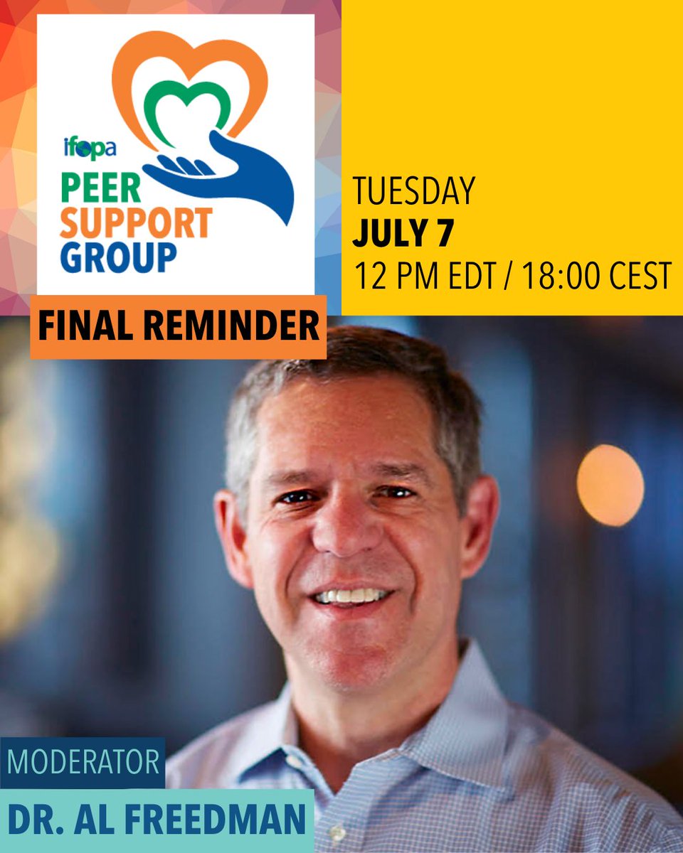 ifopa's tweet photo. 👉 Final Reminder: Join the Peer Support Group for Adults with FOP
🗓️ Tuesday, July 7 | ⏰ 12 PM EDT / 18:00 CEST

A chance to connect and share facilitated by Dr. Al Freedman (@amf41), a psychologist & rare disease parent.

🔗 Register: https://t.co/7rCOeljQH7

Participants should be comfortable speaking and understanding English.
 #FOPawareness #RareDisease