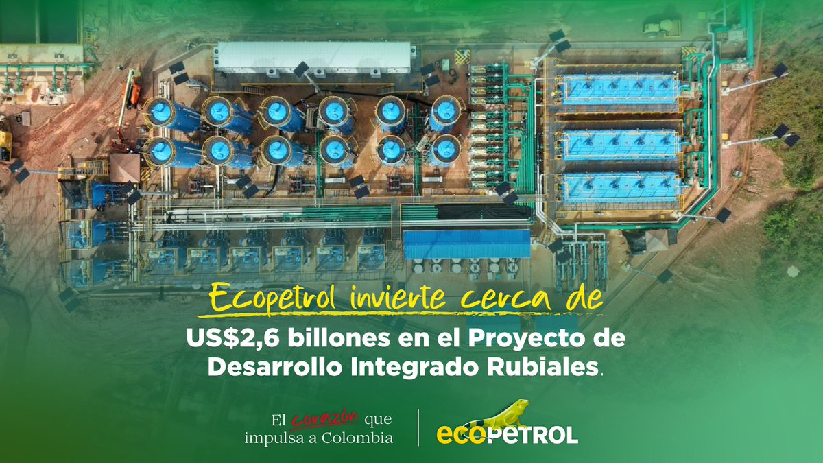 ECOPETROL_SA's tweet photo. Rubiales y Caño Sur Este cumplen 10 años de operación directa: más de 440 millones de barriles producidos y un aporte cercano al 20% de la producción nacional de petróleo. 

Energía, desarrollo regional y sostenibilidad para el futuro de Colombia.

#ElCorazónQueImpulsa https://t.co/q5TVB6kp6N