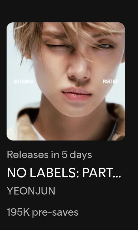 TXTChartData's tweet photo. #YEONJUN's "No Labels: Part 02" on Spotify Pre-Save Countdown Chart:

27/07 — 132,9K
28/07 — 141,7K
29/07 — 152,5K
30/07 — 163,3K
1/08 — 172,1K
2/08 — 181,1K
3/08 — 188,9K
4/08 — 195K (+6.1K) 🚨

🔗https://t.co/ZiPJyCop8g https://t.co/tOxvTOOZ3p