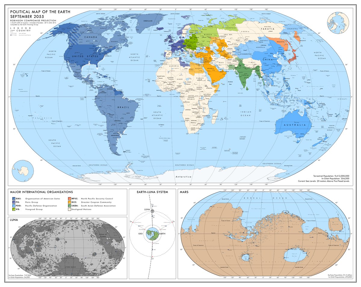 mikusingularity's tweet photo. In The Second Renaissance timeline by YNot1989, the United States colonizes the Moon, Mars, and beyond, has a conflict with Japan and Turkey in the 2050s (based on "The Next 100 Years" by George Friedman), and remains the dominant hyperpower of Earth into the 22nd century. https://t.co/xhJErFiOBK