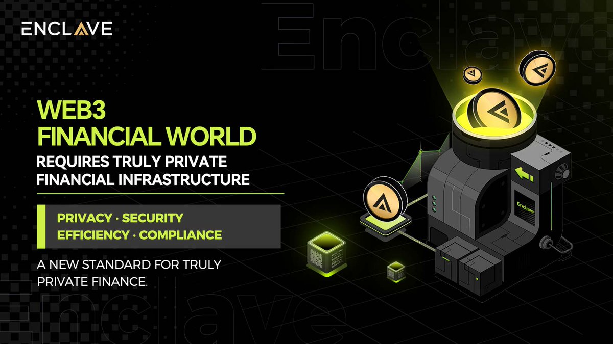 Enclave_ZK's tweet photo. Web3 finance needs true privacy financial infrastructure 🔐

But verifiability ≠ full visibility 👀

Enclave: what it provides is not concealment,
but privacy under the right rules.

Privacy · Security · Efficiency · Compliance
This is what true privacy finance looks like 🧠⚖️

#PrivacyFinance #Web3 #ZeroKnowledge #ZK #Enclave