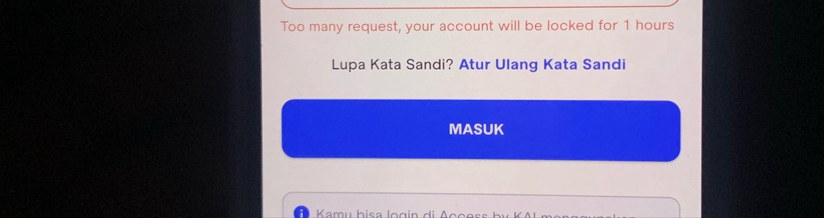 sparklingpufff's tweet photo. Akun access by KAI aku kok gabisa login terus yaa, padahal password udah bener, malah akunnya ke kunci 1 jam, suruh nunggu tapi tetep aja pas mau coba lagi gabisa😭 itu bisa balik lagi ga ya? soalnya NIK aku udah kedaftar di akun ituuu, tolong dong solusinya @KAI121 https://t.co/krjAnpUACD