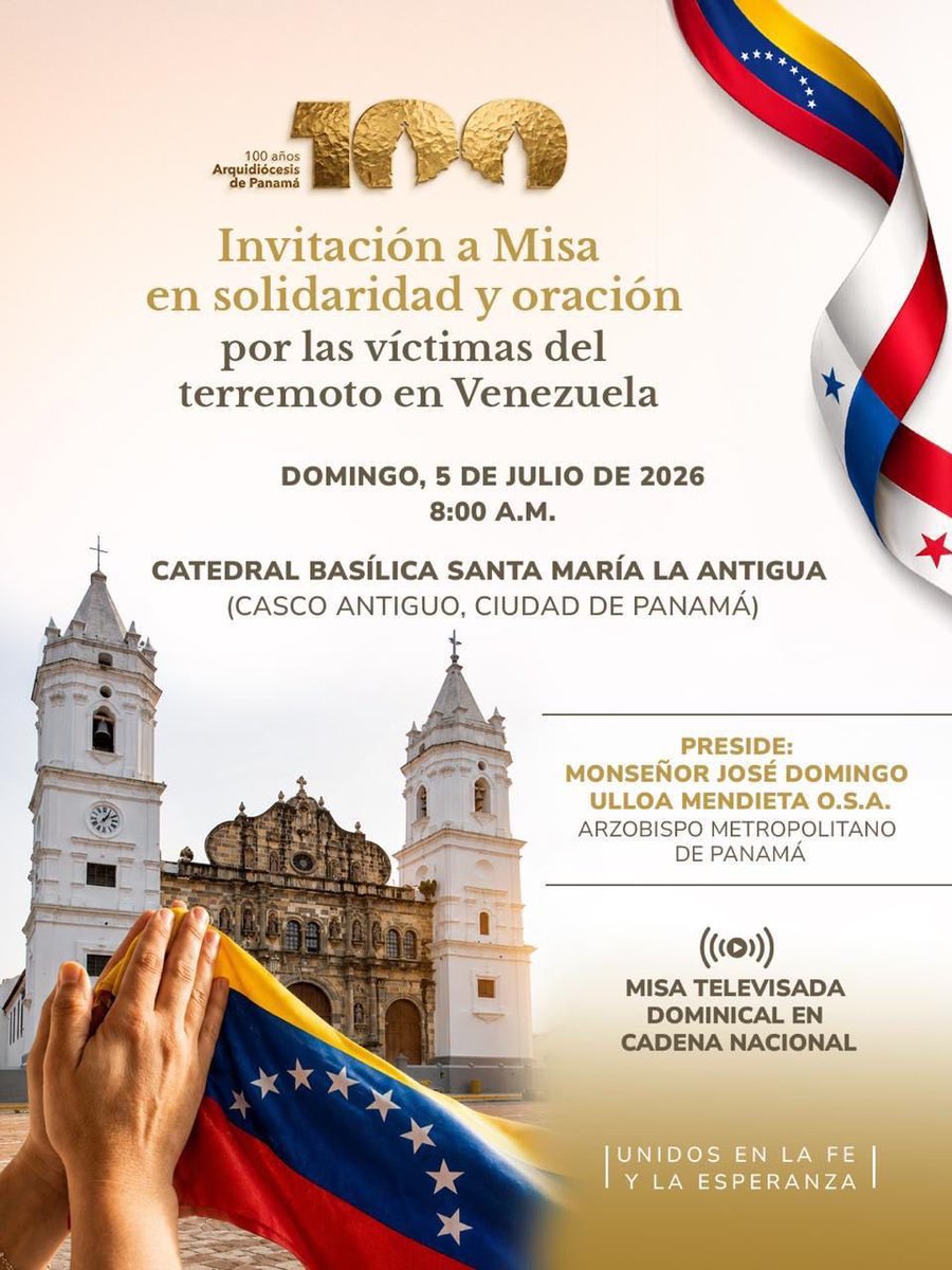 NituPerez's tweet photo. Venezolanos y panameños juntos orando por las víctimas de los terremotos en Venezuela. En primera fila la ex presidenta de Panamá Mireya Moscoso junto a @MariaCorinaYA https://t.co/HrWwN6Wrmw