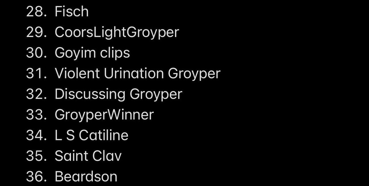ClavGroyper's tweet photo. First iteration of my Clav ally list ❤️‍🩹 https://t.co/yHl4qbDMRT