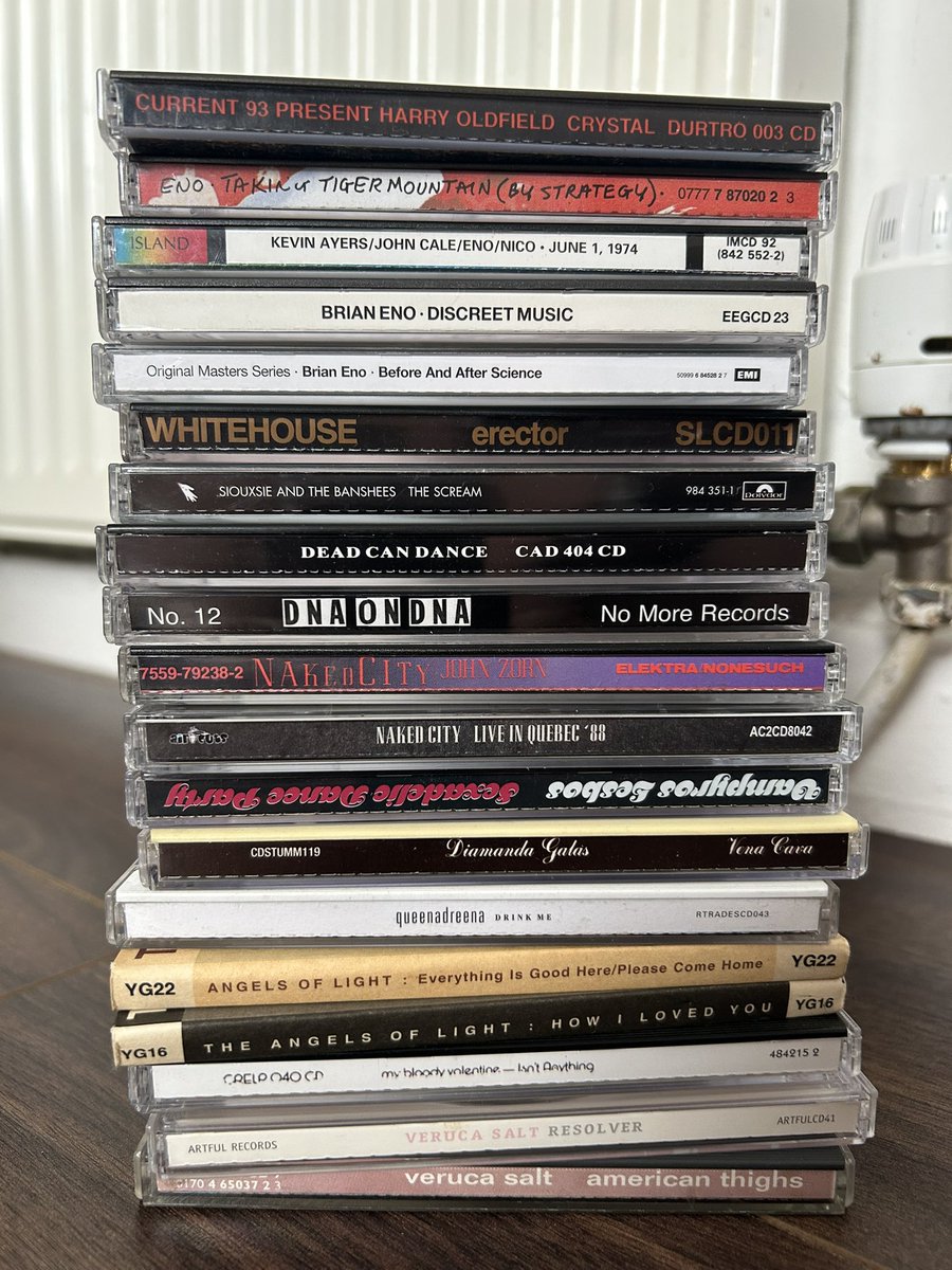 shotandywarhol's tweet photo. CD Recordfair Haul #Wow #EvilMusic #Consumerism #PlasticWrappedMusic #Pretentious #BadMusic #VeganEars https://t.co/Rcv0T1V8rG