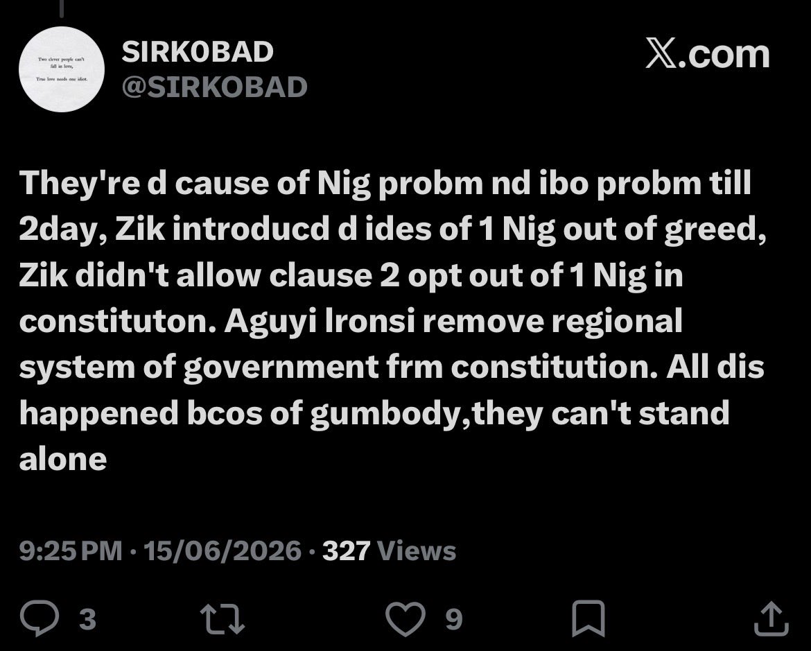 PoSiTiViTysure's tweet photo. @SIRKOBAD @SadiqMaunde And why do you hate the igbos? https://t.co/pDpKe60fEo
