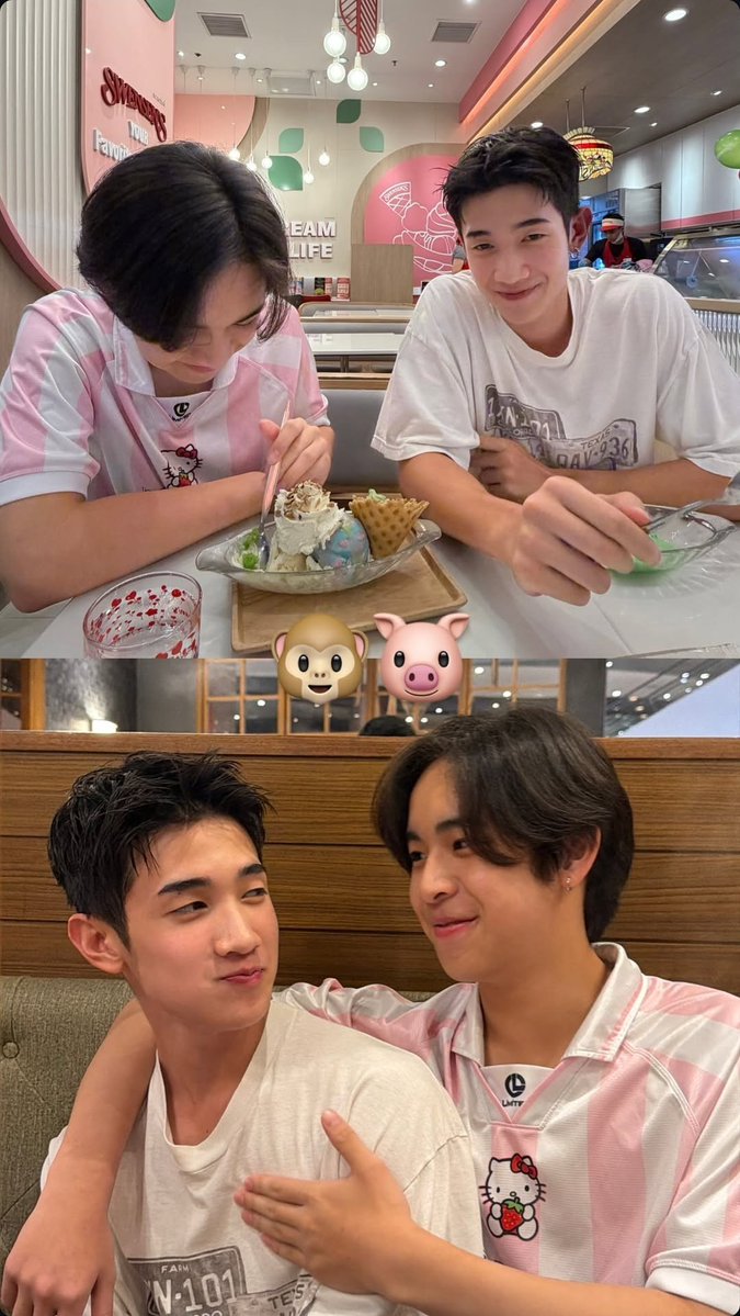 Plxng_mp's tweet photo. สกายกับน้องโปรไปกินไอติมด้วยกันตีกันอีกชัวๆคู่นี้คู่กัดกันสุดๆสกายโตนำน้องโปรไปแล้วอะหล่อสูงขึ้นมากกน้องโปรจิ๋วไปเลย

#ProgressPassawish
#SKYphasith https://t.co/zOvMoFeDvl
