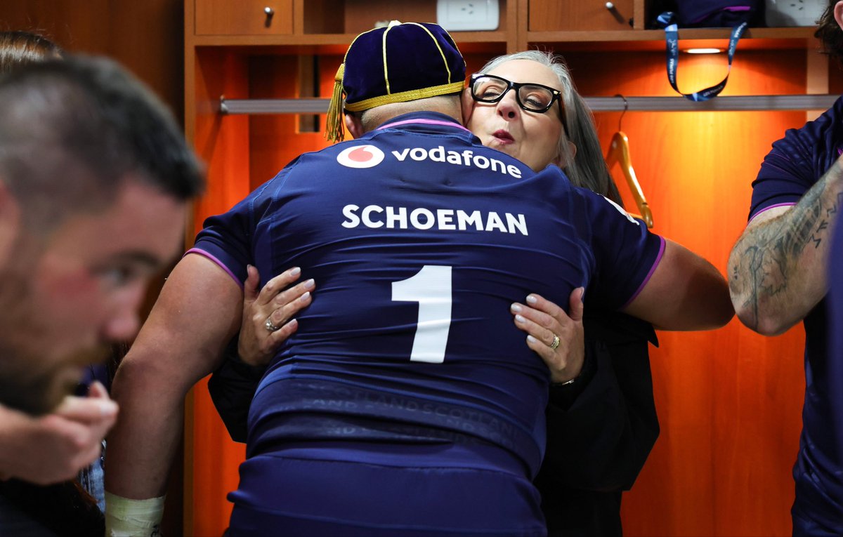 pierraSCHOEMIES's tweet photo. 50 caps 🏉 🏴󠁧󠁢󠁳󠁣󠁴󠁿 @Scotlandteam 

Somewhere along the way, I lost a bit of hair, gained a few more ears 😉, and hopefully became a better rugby player… but more importantly, a better man.

To my wife, friends, family, every teammate, coach, member of staff, and every supporter who’s ever shouted “Schoe!” across a stadium, airport, or pub, thank you. You’ve made this journey more special than I could ever put into words.

For me 50 caps is a dream come true but if there’s one thing I’m most grateful for, it’s the people behind every one of them.

From the bottom of my heart…

THANK YOU! 

The fire still burns.