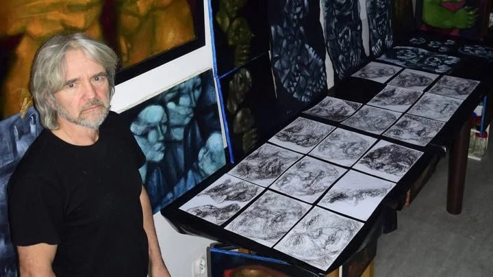 DevanaUkraine's tweet photo. 🧑🏻‍🎨 People Who Deserve Respect: 

Polish artist Piotr Lucjan from Lublin brought a traveling exhibition of graphic portraits of Ukrainian soldiers who died in the war with Russia to the Lviv region. According to the artist, he began working on the theme of the Russian-Ukrainian war back in 2018 after meeting children from Donbas. And after Russia's full-scale invasion, he lived in a hospice in Lublin alongside Ukrainian refugees who evacuated from combat zones.

While some in the world try to look away or find "nuanced" excuses for the aggressor, this artist chose to look directly into the eyes of the bereaved and the fallen, capturing the humanity that the enemy tries so desperately to annihilate. We thank those who stand with us not with words, but with the profound courage to bear witness.