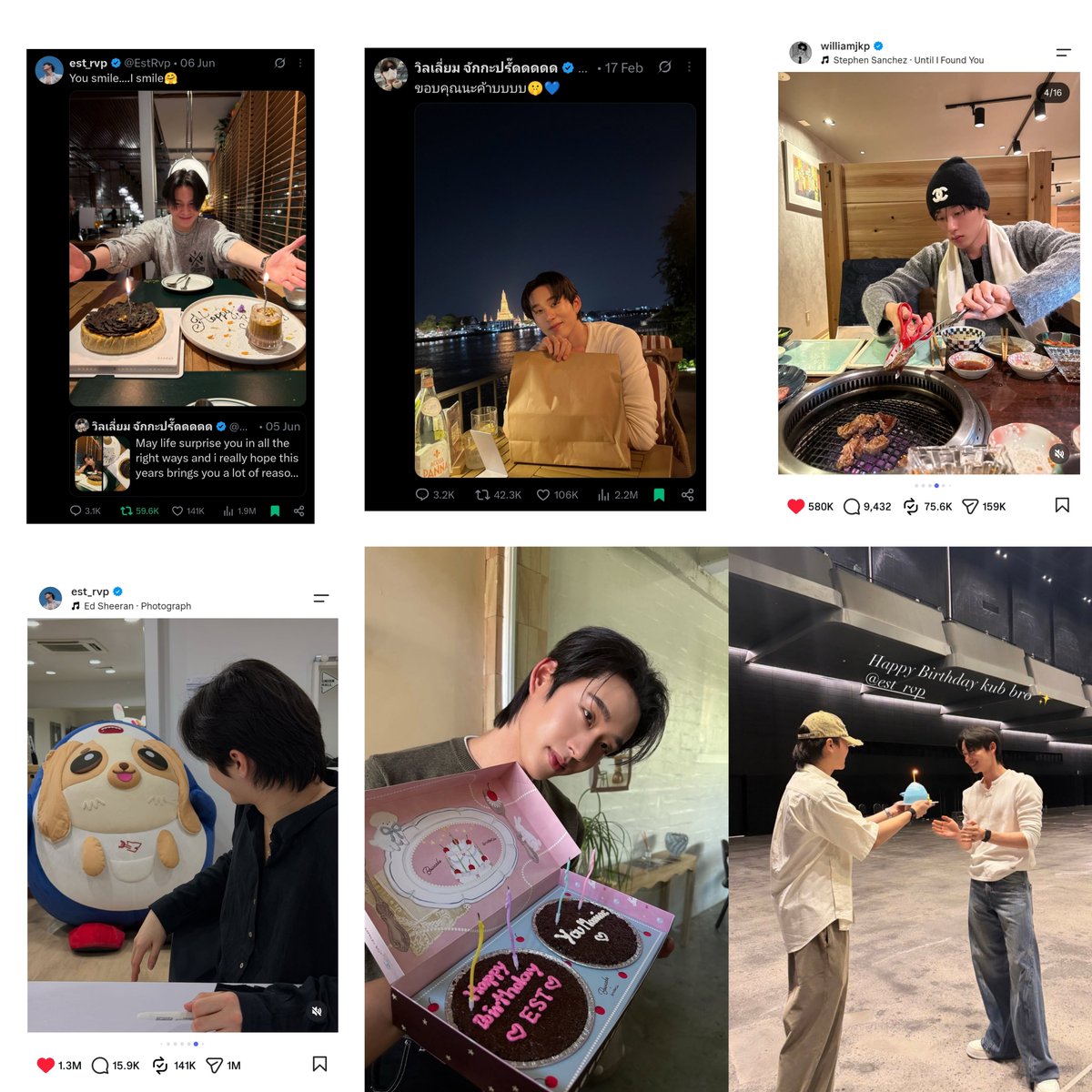_ppyourbeam's tweet photo. - ให้ของขวัญวันเกิดที่รู้กันแค่สองคน
- หาเวลาว่างไปฉลองวันเกิดด้วยกันจนเจอ
- ถ่ายรูปอีกฝ่ายไว้ในเครื่องตัวเอง พอถึงวันเกิดก็จะลงให้เห็นตลอด
- อยู่ในกองก็เป็นคนถือเค้กให้คนแรก รันทรูคอนเสิร์ตก็ซื้อเค้กรูปฉลามเอง ถือเอง 

ถูกกำหนดไว้ไม่ใช่บังเอิญจริงๆอ่ะ คนที่โสดมา 8 ปีแต่ปรึกษากับน้องกับพี่เรื่องความรักว่าแบบไม่เคยอยากมีแฟนเลยจนกระทั่งมาเจอวิลเลี่ยม หรือไม่คิดเลยว่ามีคนไปทำอะไรด้วยจะรู้สึกดีขนาดนี้ ส่วนอีกคนก็มั่นคงในความรักมาก ชอบใครก็จะจีบเอง เป็นคนไม่ชอบบอกรักแต่จะทำให้เห็นมากกว่า รู้สึกอะไรก็พูดไปแบบนั้น พยายามอยู่ด้วยให้รู้สึกดี คอยให้กำลังใจ เชียร์อัพตลอด เหมือนเค้าสองคนรอวันที่จะมาเจอกันอ่ะ และคนที่ตั้งใจรักสองคนมาเจอกันแล้ว 😭😭😭😭😭😭😭