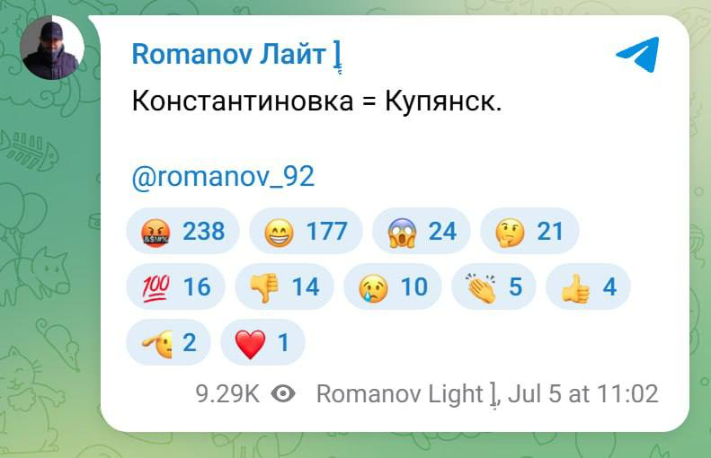 andriy_ht's tweet photo. Como ya apuntan algunos mil blogs rusos, se está repitiendo un patrón que ya vimos anteriormente con Kupiansk

Anuncios triunfalistas sobre una supuesta conquista que, con el paso de los días, terminan chocando con la realidad sobre el terreno 🤡 https://t.co/4efOWeyuCw