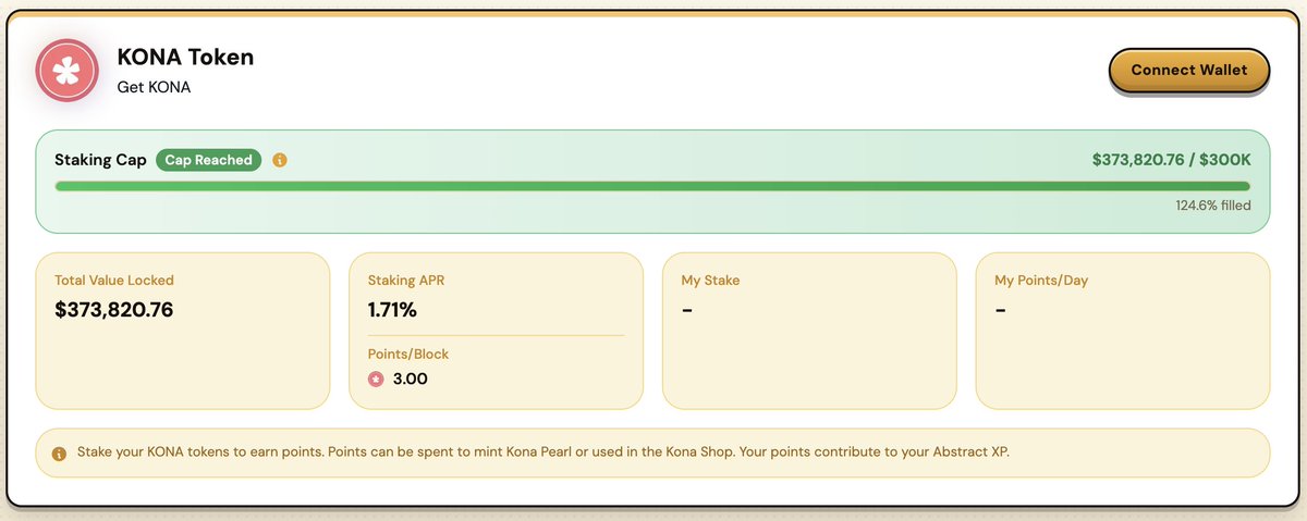 KonaDeFi's tweet photo. $KONA staking cap has been reached and oversubscribed in a big way.

Expanded capacity will open soon, so get your KONA ready!

🌺 https://t.co/GOo2eFsRi6