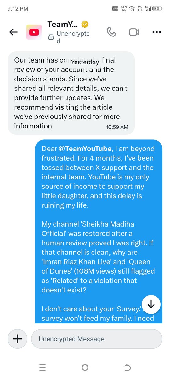 HAMZASmi's tweet photo. Thanks for @TeamYouTube very very faster reply 🙏 i am waiting in 2/3 days @YouTubeCreators @YouTube https://t.co/5FONS7FccU