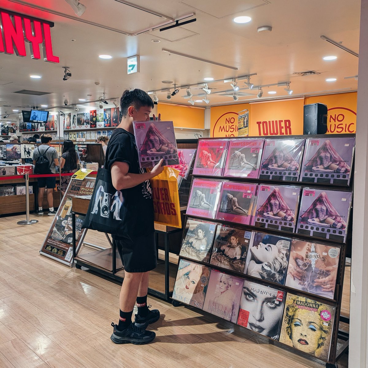 Had my tower records tour in Tokyo, checking if everyone is buying