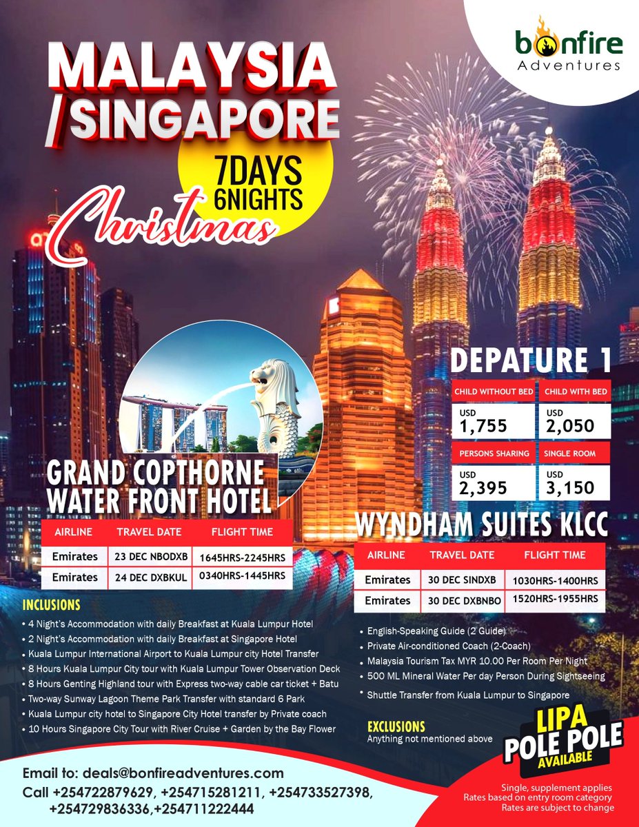 BonfireSafaris's tweet photo. ✨ Christmas lights or New Year's fireworks? 
🎄 Tell us in the comments: Are you #TeamChristmas or #TeamNewYear? 👇
Book early and secure your festive getaway before the best deals are gone!

#BonfireAdventures #SingaporeMalaysia #ChristmasTravel #NewYearGetaway #FestiveDeals https://t.co/fSToCEz6NH