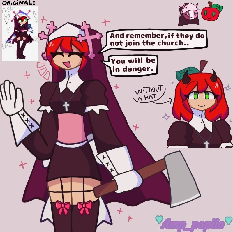 Poppiyolol's tweet photo. I was browsing Pinterest when I came across a drawing of a human version of Andy from Andy's Apple Farm wearing Sarvente's outfit from the Friday Night Funkin' mod Mid-Fight Masses. When I saw it, I thought, "What if I made some fan art of this?" #AndysAppleFarm  #midfightmasses https://t.co/N1R7dgIOc6