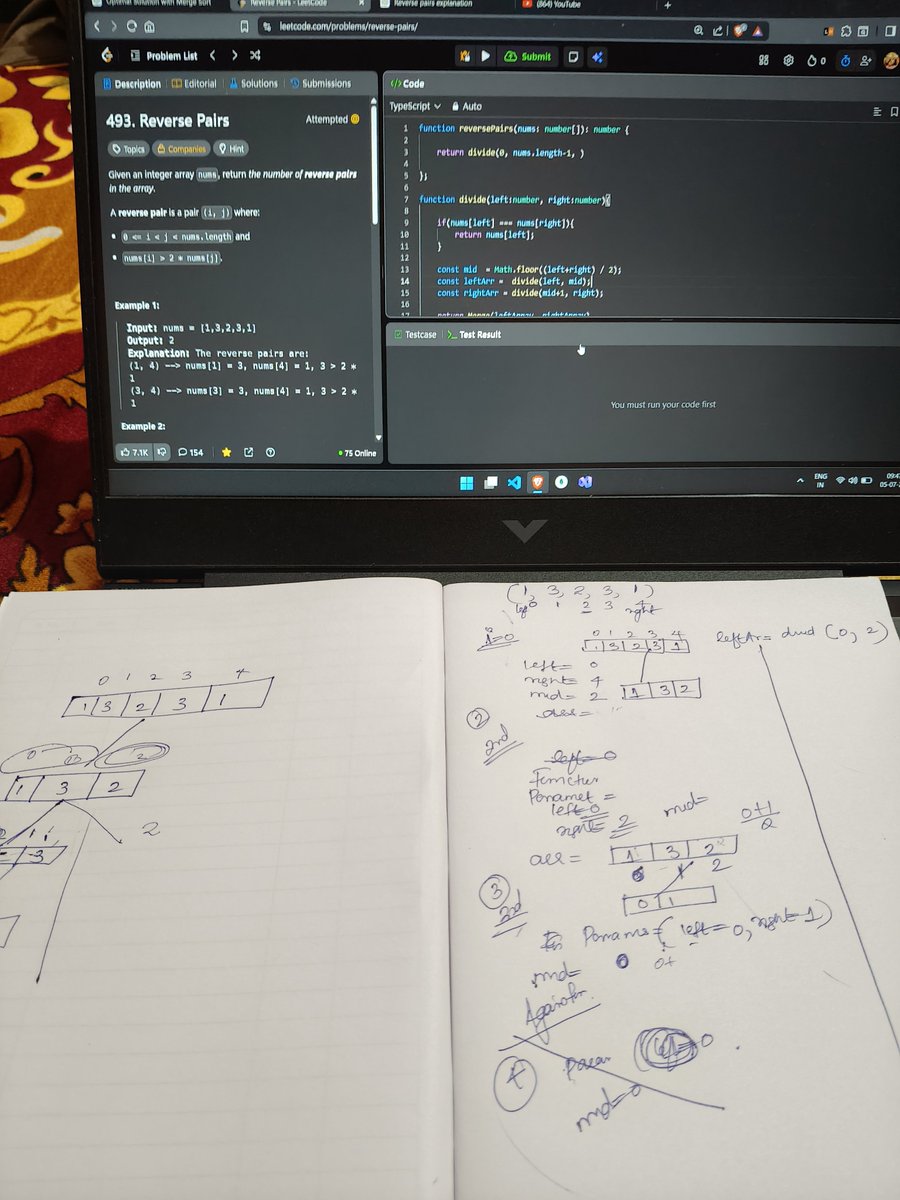 Athull_8's tweet photo. For the past 3–4 days, I was trying to understand how Merge Sort actually works.
Today, I grabbed a pen and paper, drew it out step by step, and... it finally clicked. 💡
Thanks to the blank sheet of paper and pen.
#DataStructures #Algorithms #MergeSort #LearnInPublic https://t.co/TlnxgwRwEG