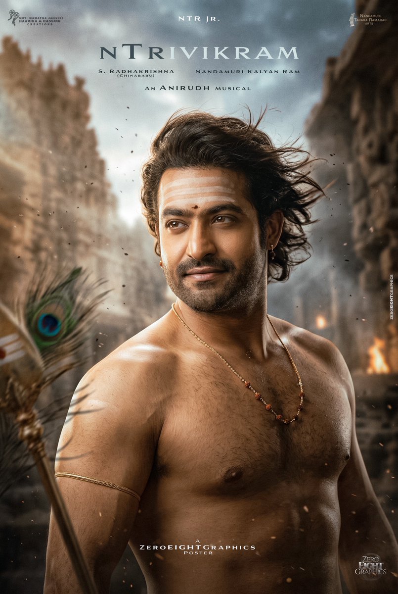 Zero8Graphics's tweet photo. This was the initial version of the previous concept poster. Felt like posting this since the previous one didn’t get the expected reach.

What do you think about this one? Which version is better? #NTRxTrivikram 🦚

@tarak9999 #Trivikram @vamsi84 @NANDAMURIKALYAN @anirudhofficial @haarikahassine #NTR32 #JrNTR #OneName