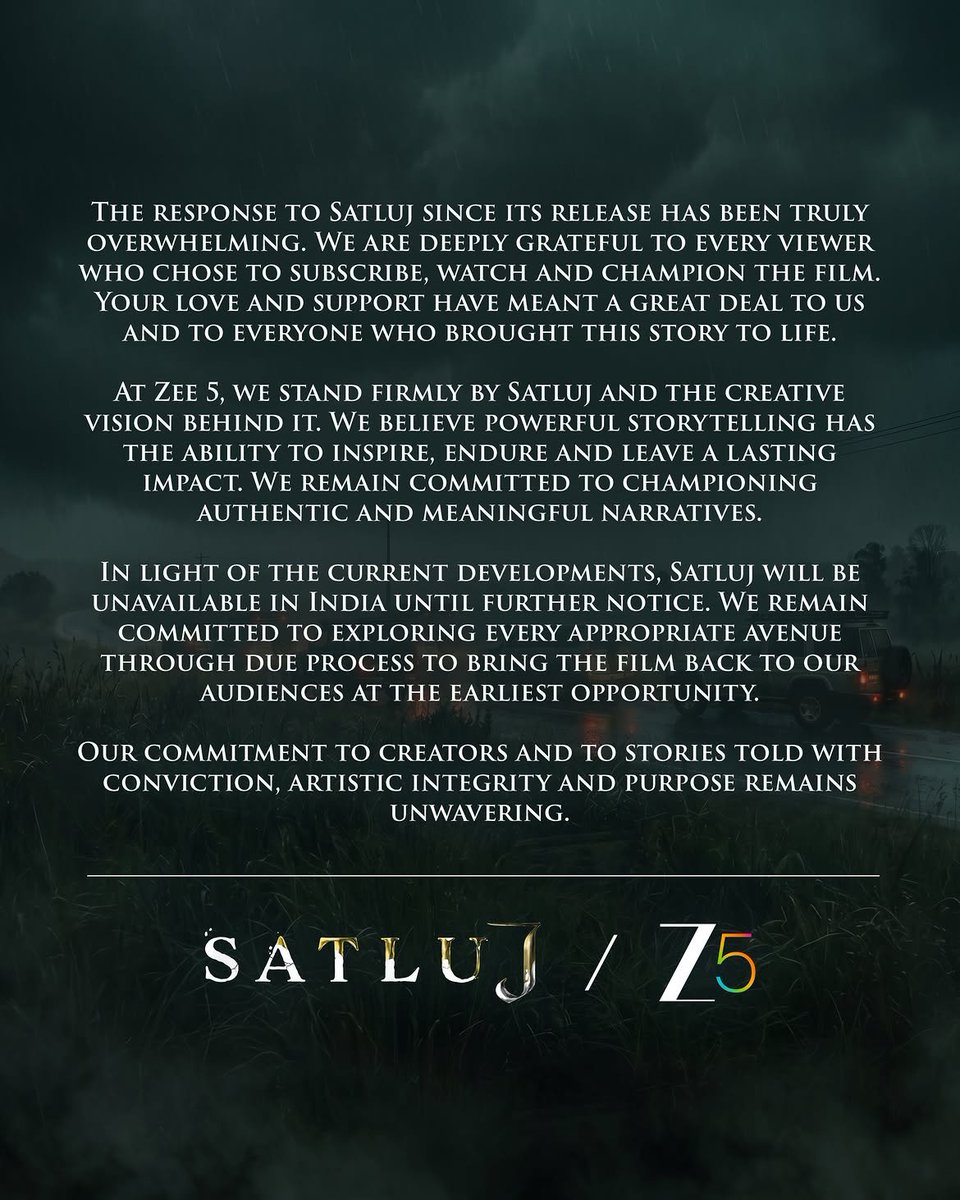 Prita787646's tweet photo. Satluj really connected with people in a special way.
The amount of love it received in such a short time says a lot about its impact.#SatlujMovie https://t.co/HVVWE1TcFs