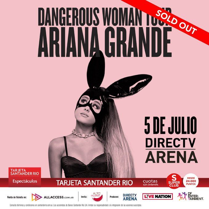 AcostaMzk's tweet photo. El 5 de julio de 2017, 9 años atrás, Ariana Grande se presentaba por segunda vez en #BuenosAires 🇦🇷 ante 10.000 fans en el ex-DirecTV Arena de Tortuguitas en el marco del Dangerous Woman Tour. #SOLDOUT https://t.co/TnRmhYZLje