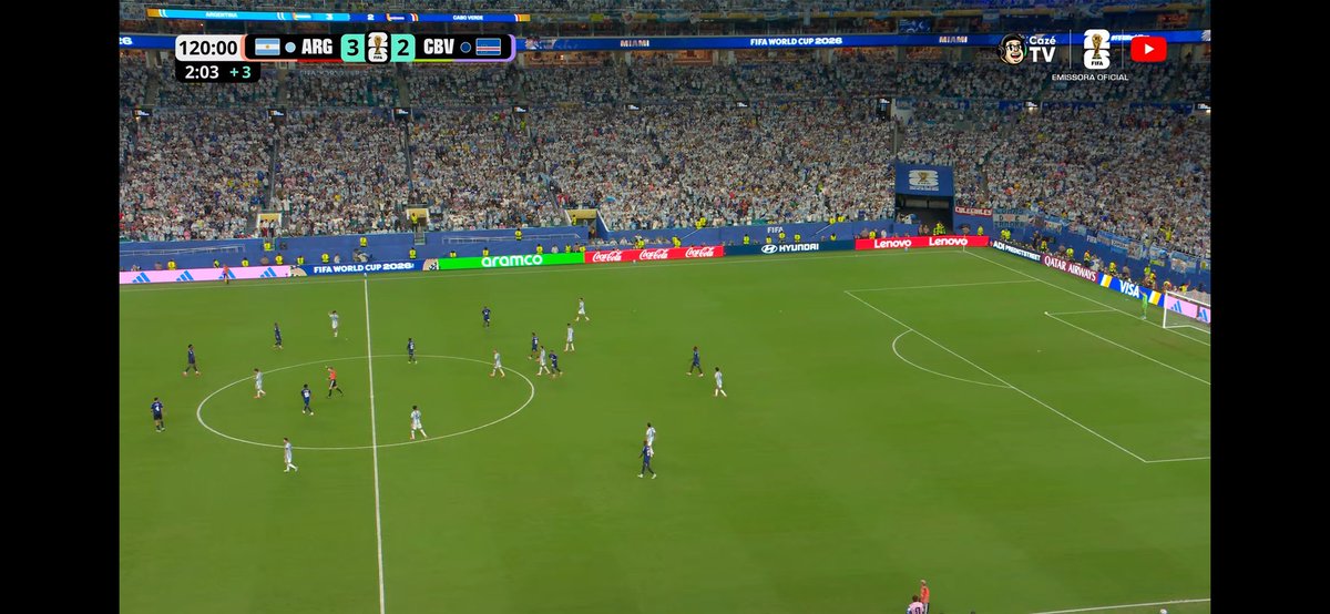 muxkitto's tweet photo. @akamatri @davi_d_sfd @leonelsoares__ @redharlowz @fachopxt os lances que falei foram nos acréscimos da prorrogação.

Só a comemoração do gol da Argentina foi 1:40 de paralisação, ainda somando com o atendimento do Tagliafico que atrasou outros 1:30 antes dos acréscimos. Não poderiam ter acabado o jogo com 🇨🇻 no ataque aos 3 min cravados https://t.co/PjTj3bnfkP