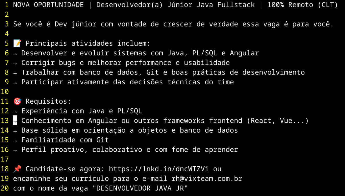 badgunt3r's tweet photo. [REMOTO] [CLT] Pessoa Desenvolvedora Jr Java Fullstack

📌 Candidate-se agora: https://t.co/u6LhAKC1Bo ou encaminhe seu currículo para o e-mail rh@vixteam.com.br com o nome da vaga "DESENVOLVEDOR JAVA JR"

#bolhadev
@ViUmaVaga
@vagasprajr
@viniciuscgp
@bolhadevs https://t.co/wSw2Egqwli
