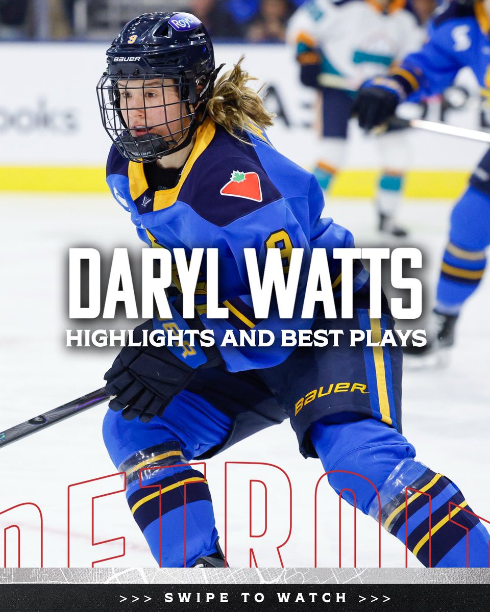 pwhl__detroit's tweet photo. Goalies HATE to see Daryl Watts coming 😈 https://t.co/SCHiIJAwHf