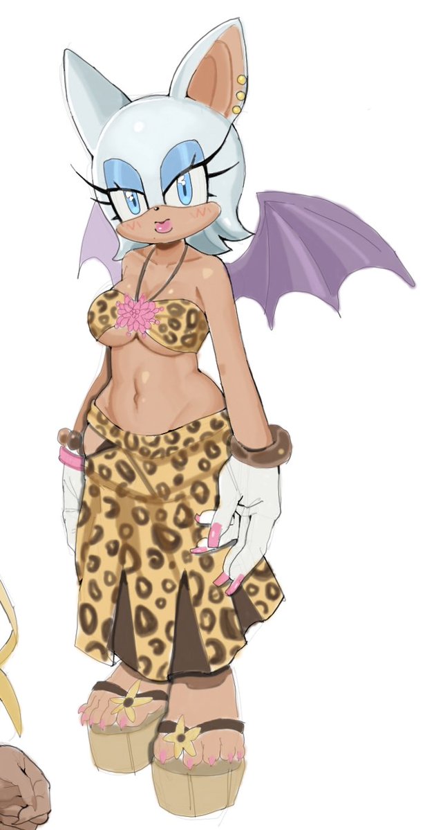 Chw33t0's tweet photo. Some beach outfits 🌼

#TangleTheLemur #WhisperTheWolf #RougeTheBat https://t.co/T8ORmdrjoK