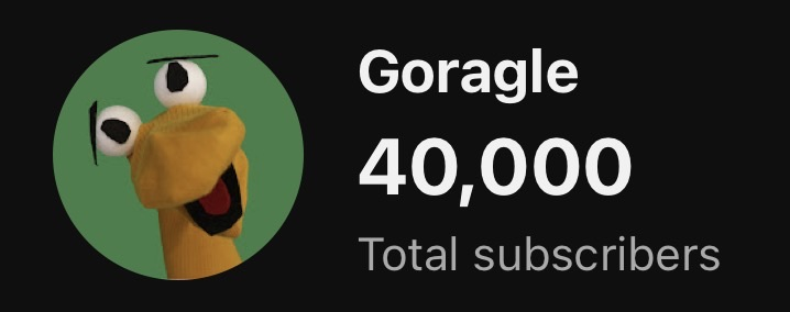 Goragle's tweet photo. 40,000 subscribers... crazy world we live in.... https://t.co/27BacKtkiI