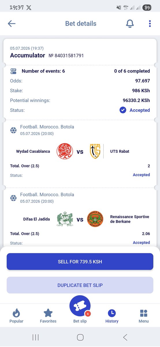 BettKMax's tweet photo. Morocco 🇲🇦 League

Paripesa https://t.co/A2U5Bru7ey

6 Games 

Over 2.5 Goals 

97+ Odds SARZX https://t.co/skpV214zuo