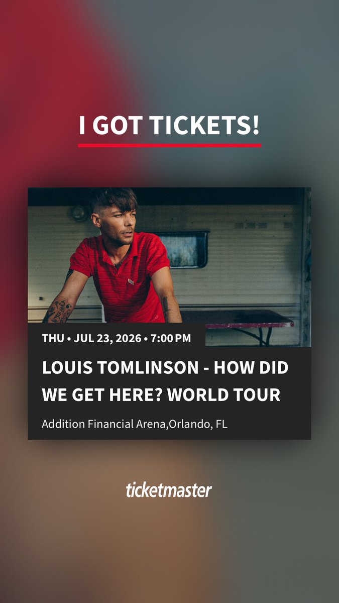 RowdyRenz's tweet photo. We got tickets for Louis Tomlinson - How Did We Get Here? World Tour - Addition Financial Arena - @billyhurley90 Thu • Jul 23, 2026 • 7:00 PM. Who's in?

https://t.co/YleiMWNKy9 https://t.co/vcc5KmmpBT