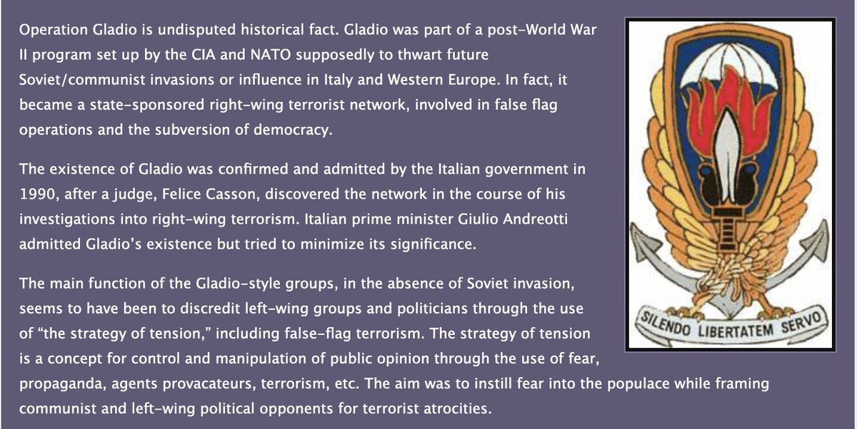 realDevian's tweet photo. @ColonelTowner @DataRepublican - you understand the concepts of false flags &amp; agent provocateurs? Good; now apply it to everything you think you know.

#OperationGladio
https://t.co/4eOs0RTPvc https://t.co/qjBNVK8aYL