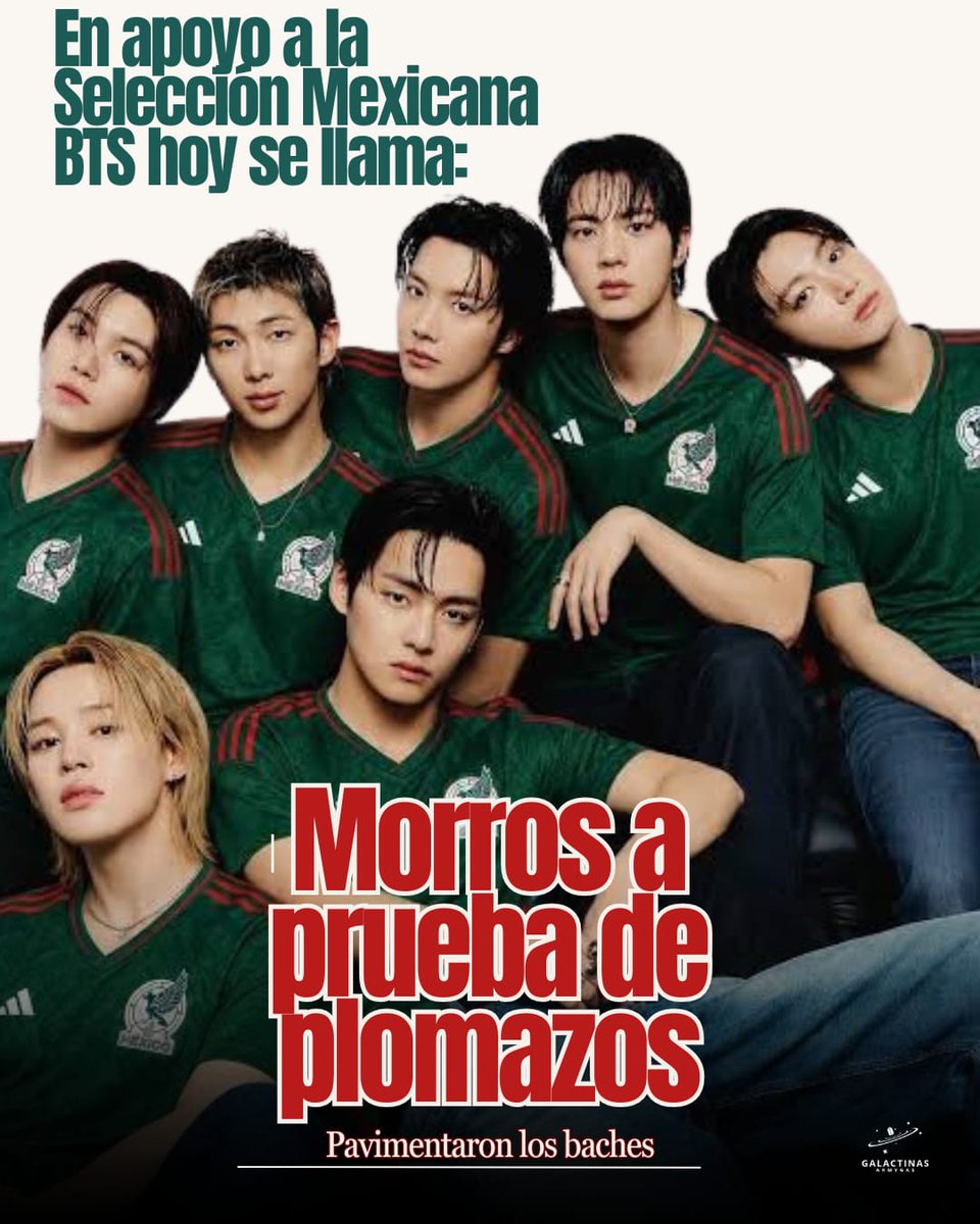 LasGalactinas's tweet photo. En apoyo a la Selección Mexicana, BTS pasa a ser "Chicos a Prueba de Balas" (nada de de abreviación con bities). 

Los "Chicos a Prueba de Balas" pavimentaron el bache. 😮‍💨😮‍💨🫵💜 https://t.co/INZBZwuv80