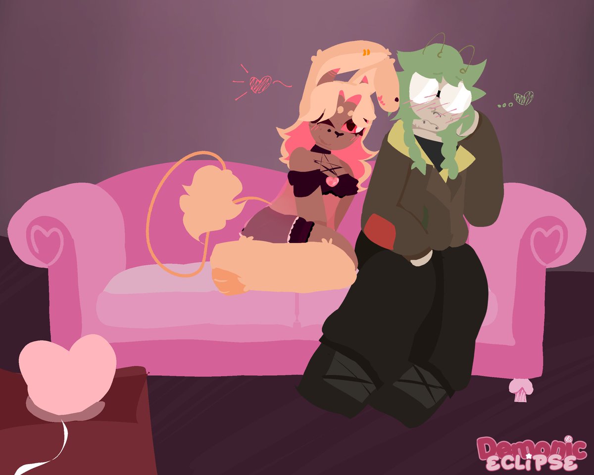demoniceclipse_'s tweet photo. Artfight attack #7 

♡ ~ @NoodleTheGay &amp; Asmo https://t.co/NP0rvtFBr2